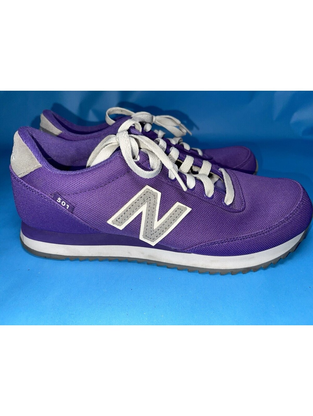 New Balance 501 Purple White Casual Sneakers Women’s Size 8 WZ501POP - Picture 3 of 6